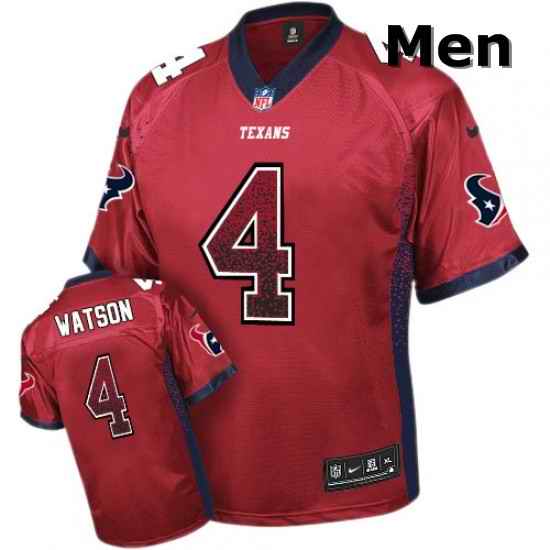 Men Nike Houston Texans 4 Deshaun Watson Elite Red Drift Fashion NFL Jersey